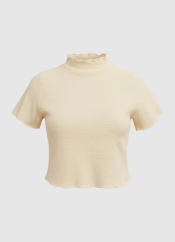 Yends Fashion - Cropped Anarruga Gola Alta Cacharrel Bege 3