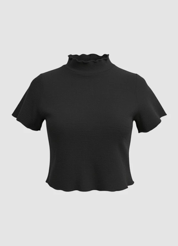 Yends Fashion - Cropped Anarruga Gola Alta Cacharrel Preto 3