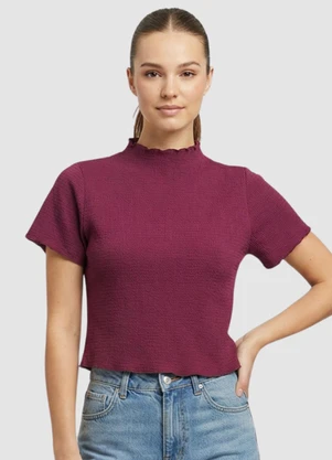Yends Fashion - Cropped Anarruga Gola Alta Cacharrel Vermelho - YENDS FASHION
