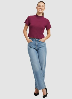 Yends Fashion - Cropped Anarruga Gola Alta Cacharrel Vermelho - YENDS FASHION