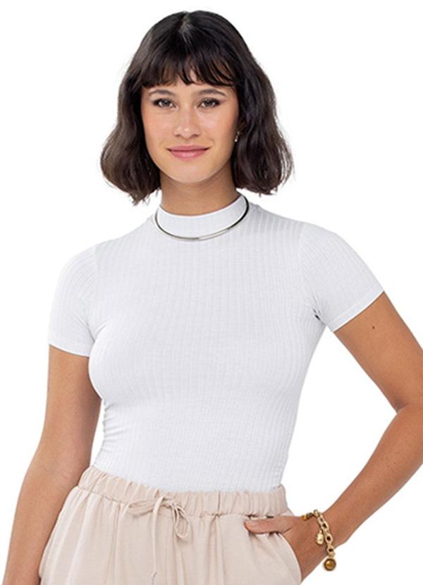 Rezzato - Cropped com Franzido Adulto Feminino Branco