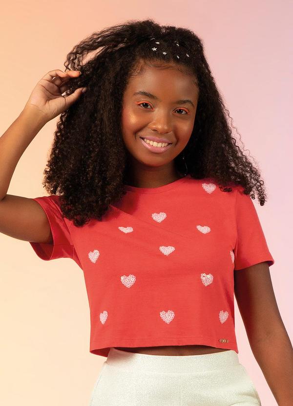 Bjoe - Cropped de Coração para Meninas Laranja