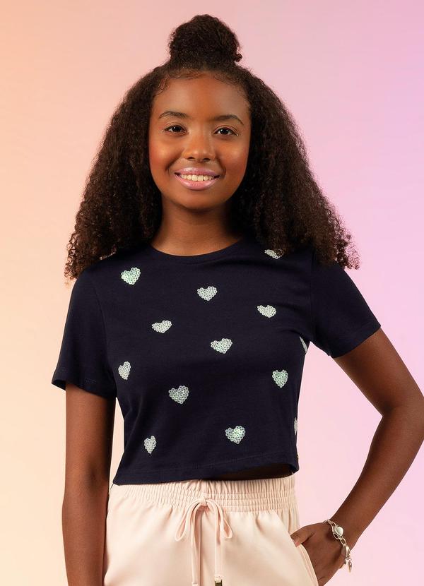 Bjoe - Cropped de Coração para Meninas Preto