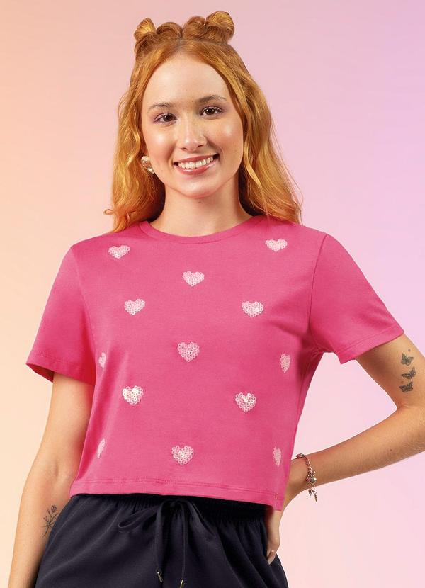 Bjoe - Cropped de Coração para Meninas Rosa