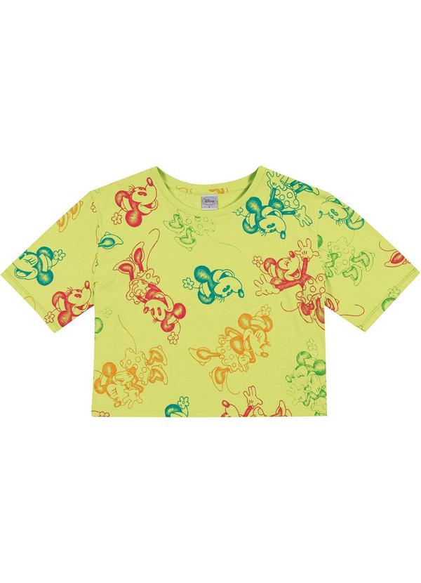 Disney - Cropped Estampado em Meia Malha Verde 2