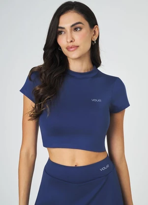 Vouq - Cropped Fit-Tech Goes com Manga Azul Space - VOUQ