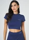 Vouq - Cropped Fit-Tech Goes com Manga Azul Space - variação: Azul Space