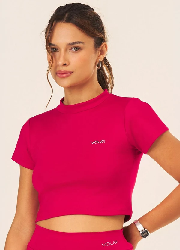 Vouq - Cropped Fit-Tech Goes com Manga Magenta