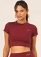Vouq - Cropped Fit-Tech Goes com Manga Azul Space - variação: Marsala