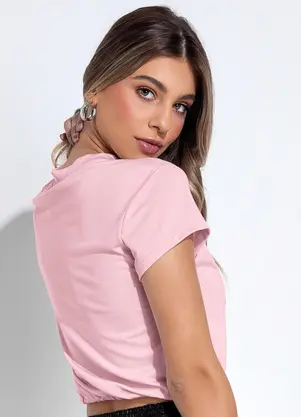 Jancris - Cropped Shine Your Light em Malha de Poliéster - JANCRIS