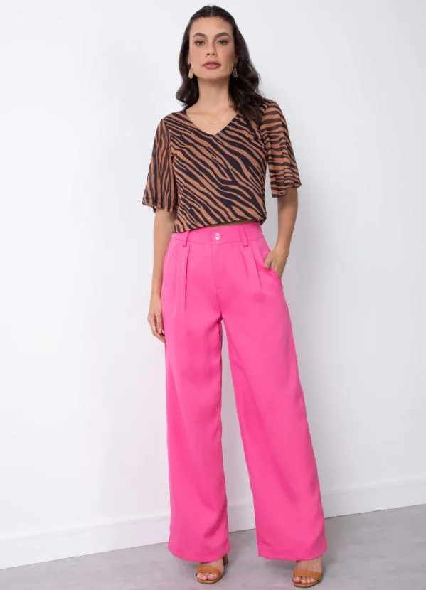 Quintess - Cropped Tigre com Decote em V Drapeado 6