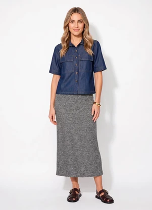 Quintess - Jaqueta Azul Escuro em Jeans - QUINTESS