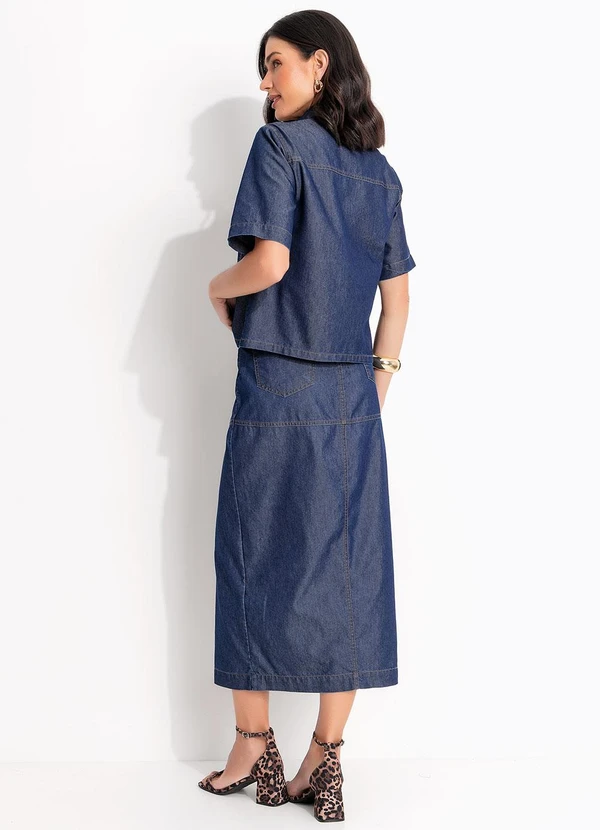 Quintess - Jaqueta Azul Escuro em Jeans 4