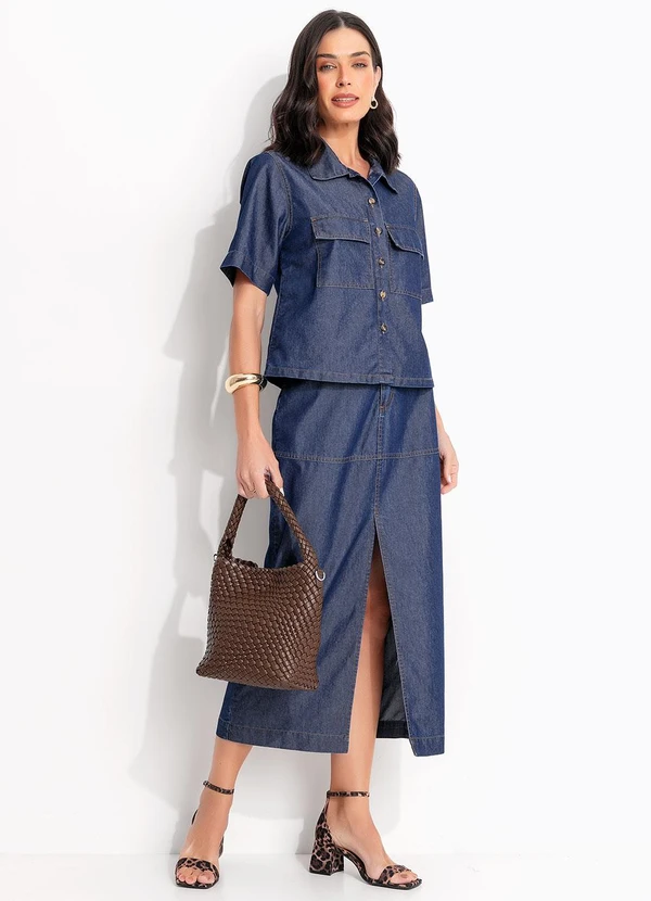 Quintess - Jaqueta Azul Escuro em Jeans 5