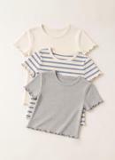 Kit 3 Blusas Caneladas Feminina