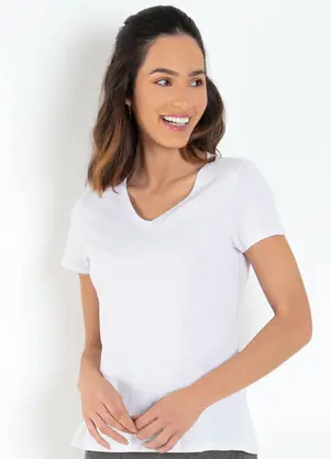 Basicamente - Kit 3 Blusas Multicores em Malha de Algodão - BASICAMENTE
