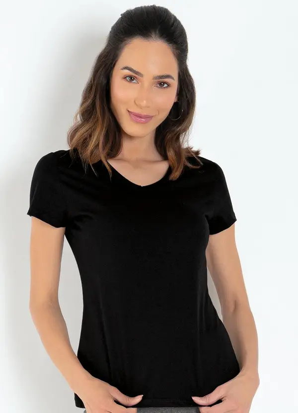 Basicamente - Kit 3 Blusas Multicores em Malha de Algodão