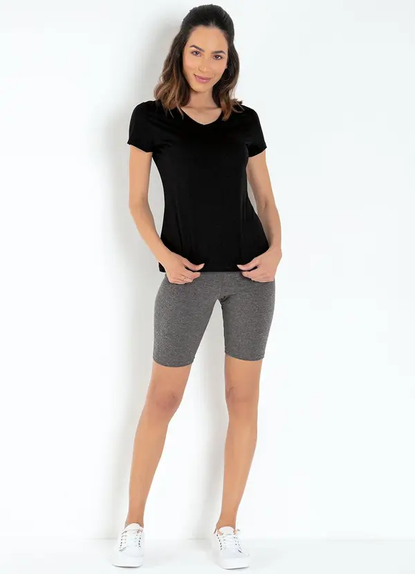 Basicamente - Kit 3 Blusas Multicores em Malha de Algodão 7