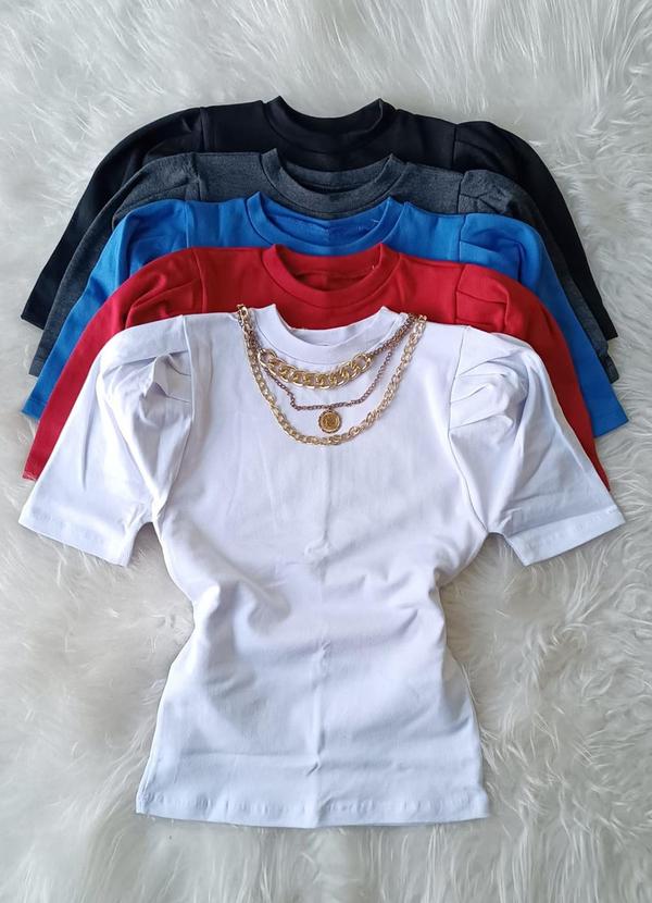 Nanas Clothes - Kit 5 Peças Blusa Manga Curta Bufante Azul