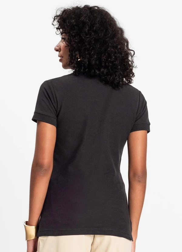 Select - Polo Feminina Piquet Básica Preto 2