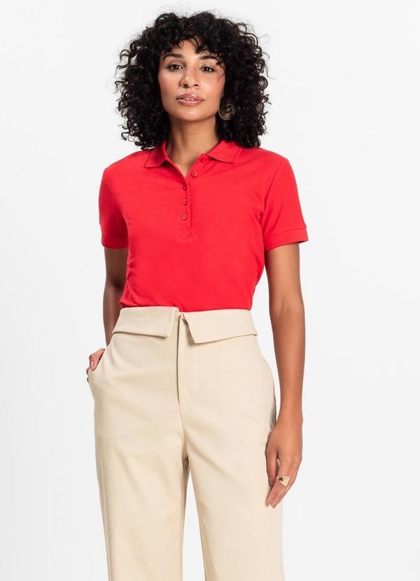 Select - Polo Feminina Piquet Básica Vermelho 3