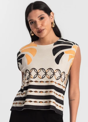 Rovitex - Regata Ampla com Estampa Preto - ROVITEX