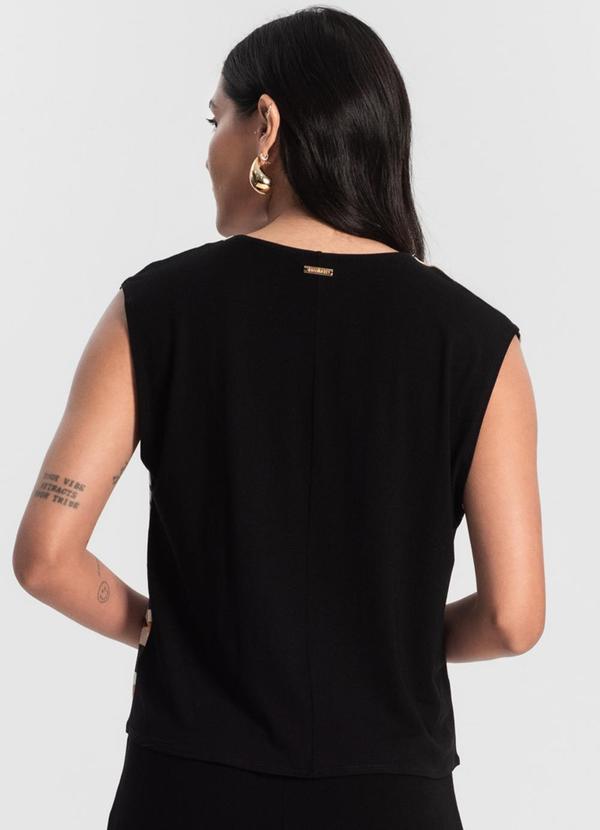 Rovitex - Regata Ampla com Estampa Preto 2