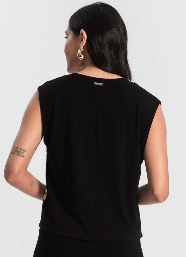 Rovitex - Regata Ampla com Estampa Preto 2