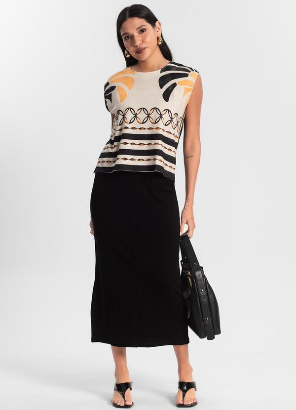 Rovitex - Regata Ampla com Estampa Preto 3