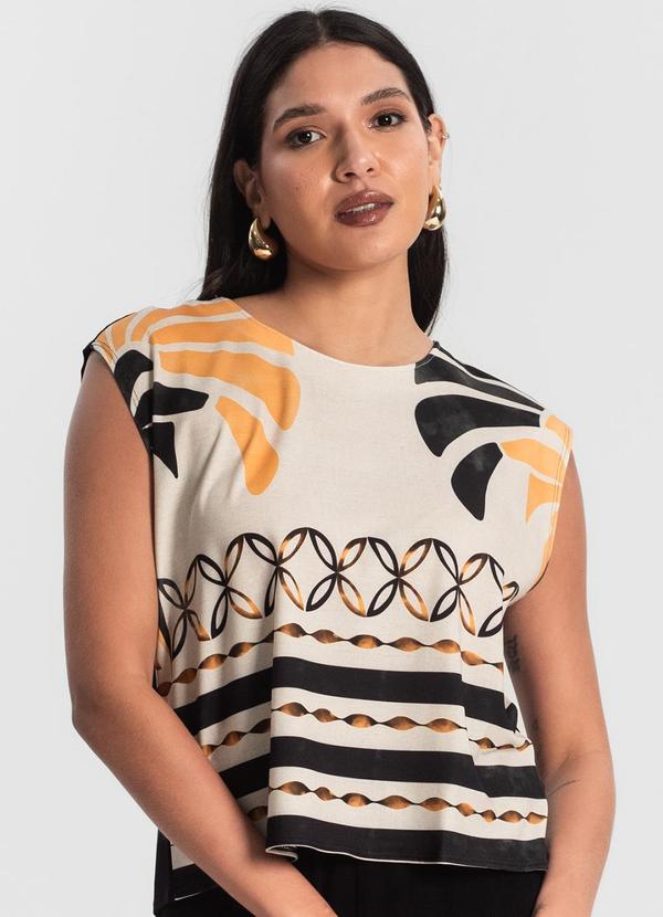 Rovitex - Regata Ampla com Estampa Preto 4