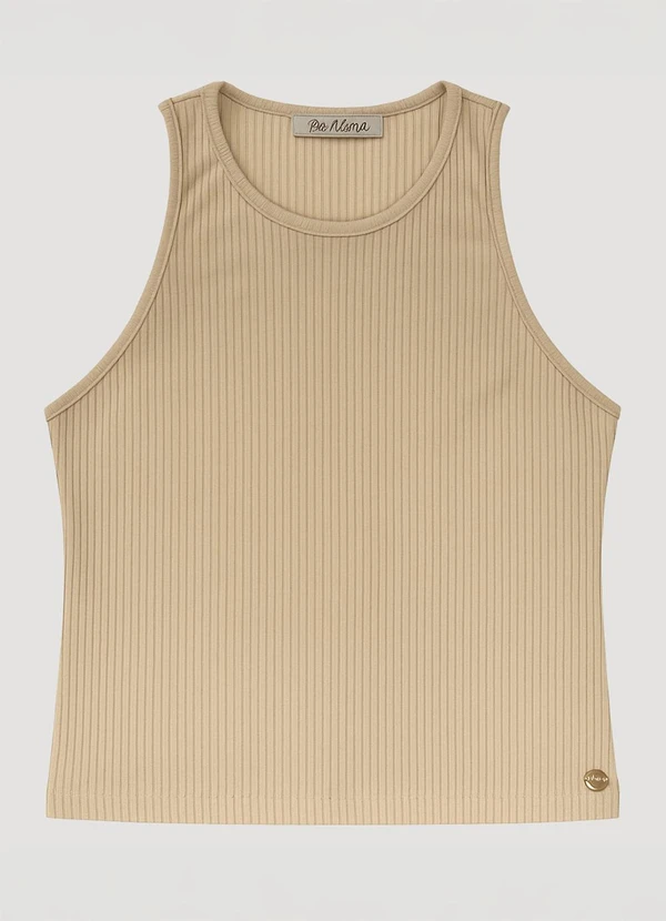 Doce Tom - Regata Canelada Básica Bege 2