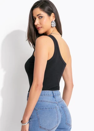 Colcci Jeans - Regata Canelada Cj Preto - COLCCI JEANS