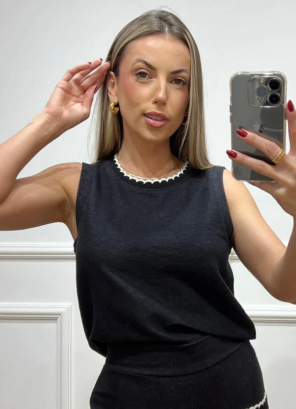 Doce Tom - Regata Feminina  Casual Confortável Malha Soltinha