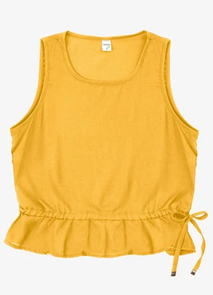 Infinita Cor - Regata Feminina em Crepe Amarelo - INFINITA COR
