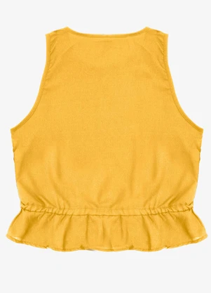 Infinita Cor - Regata Feminina em Crepe Amarelo - INFINITA COR