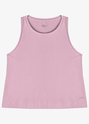 Veev - Regata Feminina em Poliamida Canelada Roxo - VEEV