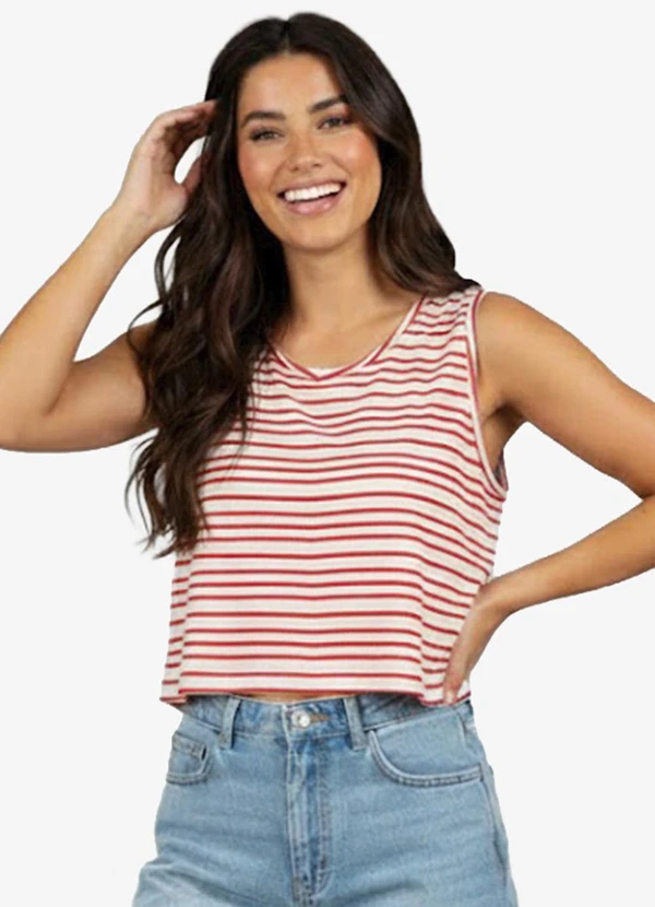 Infinita Cor - Regata Feminina Estampada Vermelho 1