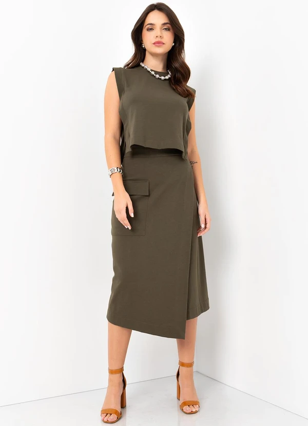 Mob - Regata Malha Detalhe Laterais Verde 3