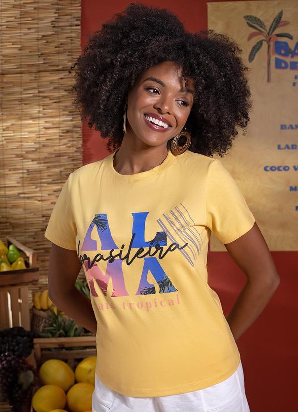 Use Modo - T Shirt Alma Brasileira Amarelo