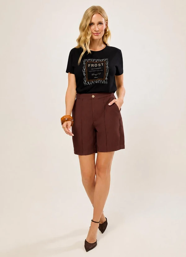 Naguchi - T-Shirt Animal Print Preto