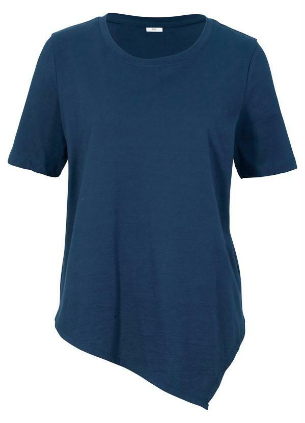 Outlet - T-Shirt Assimétrica Manga Curta Azul Marinho 5