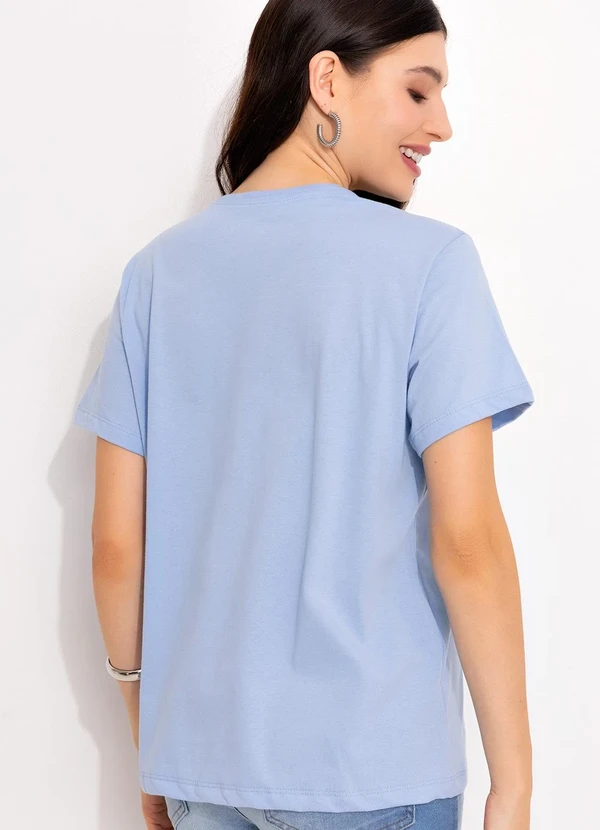 Disney - T-Shirt Azul Bebê em Malha de Algodão Penteado 2