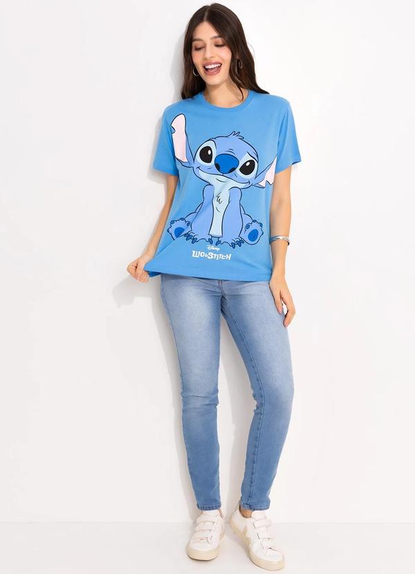 Disney - T-Shirt Azul Claro em Malha de Algodão Penteado 3