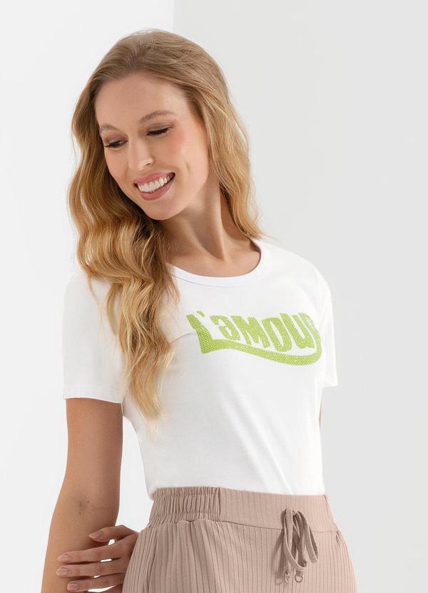 Cativa - T-Shirt Básica Feminina Estampada Branco