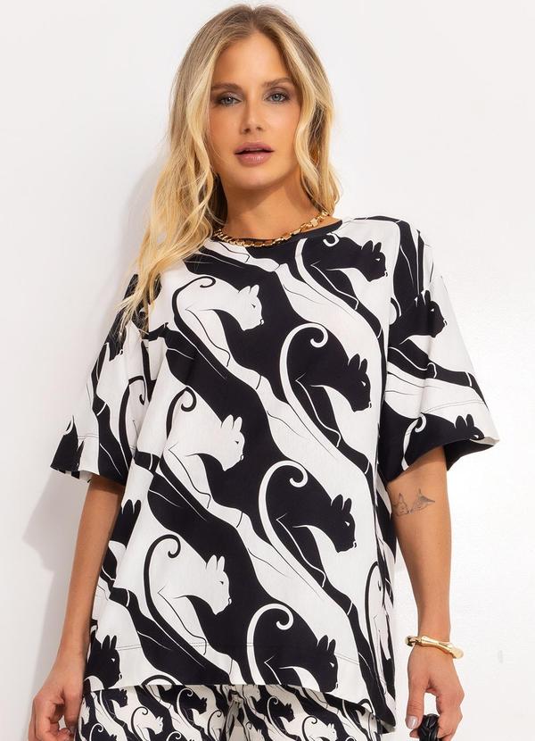 Farm - T-Shirt Básica Panteras Preto