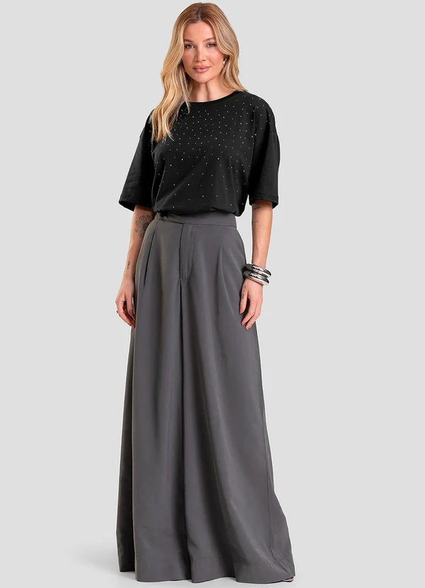 Dianna - T- Shirt Box Feminina com Strass Preto 3