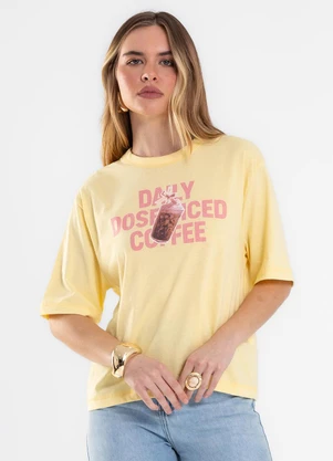 Rovitex - T Shirt Box Feminina Meia Malha Amarelo - ROVITEX