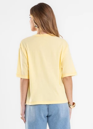 Rovitex - T Shirt Box Feminina Meia Malha Amarelo - ROVITEX