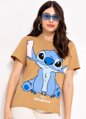 Disney - T-Shirt Caramelo em Malha de Algodão Penteado - DISNEY