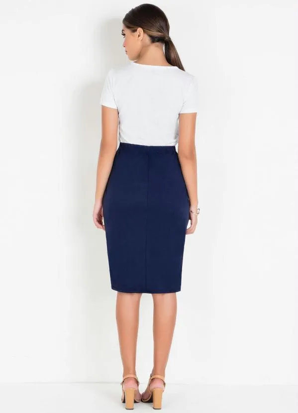 Rosalie - T-Shirt com Estampa Frontal e Decote V Branca 5